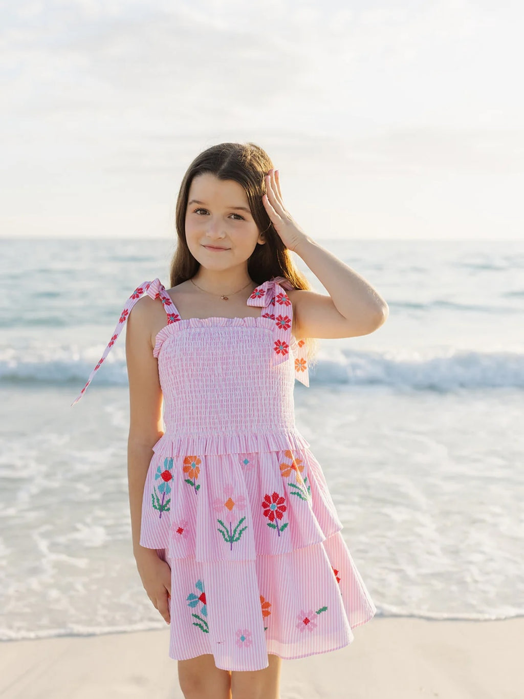 J. Marie Girls' The Piper Tie Strap Dress - Saint Bernard
