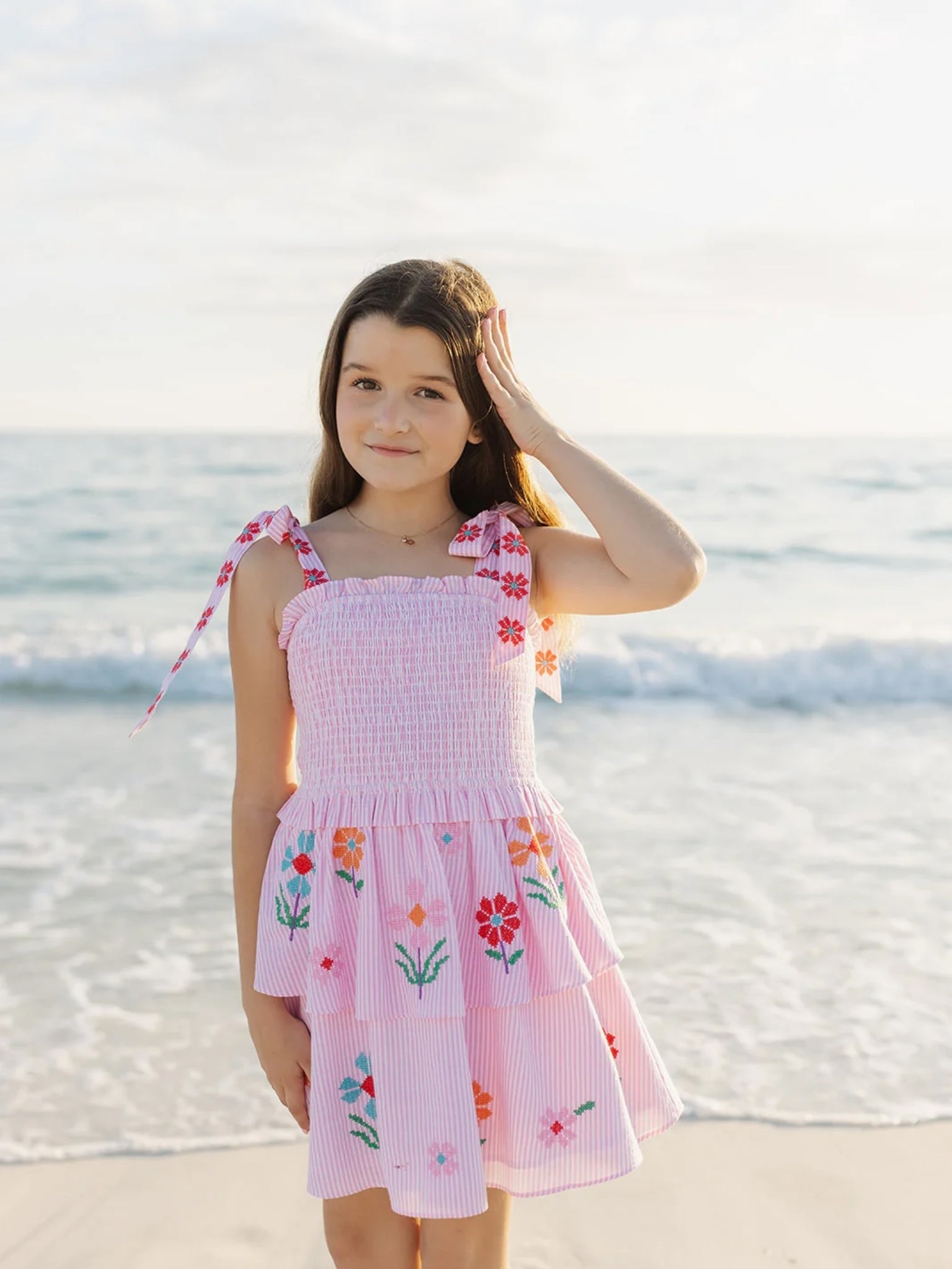J. Marie Girls' The Piper Tie Strap Dress - Saint Bernard