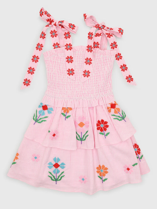 J. Marie Girls' The Piper Tie Strap Dress