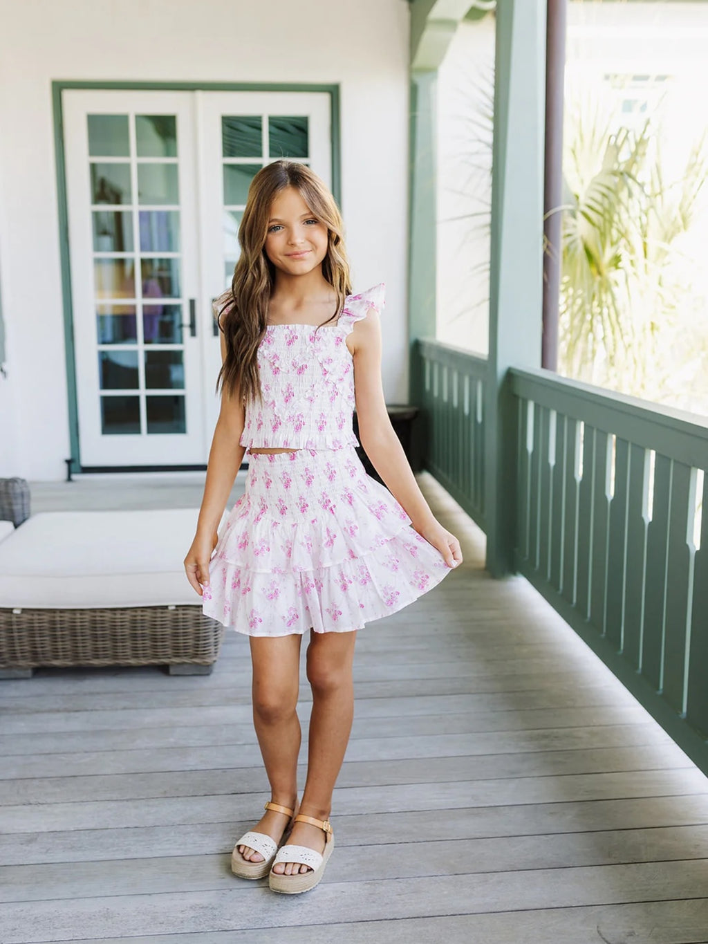 J. Marie Girls' The Hallie Ruched Skirt - Saint Bernard