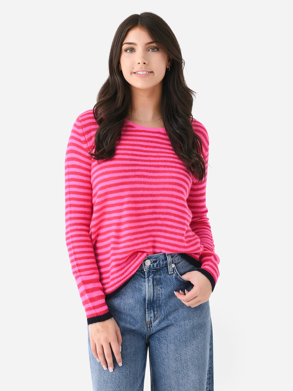Jumper 1234 Women's Little Stripe Crew Sweater - Saint Bernard