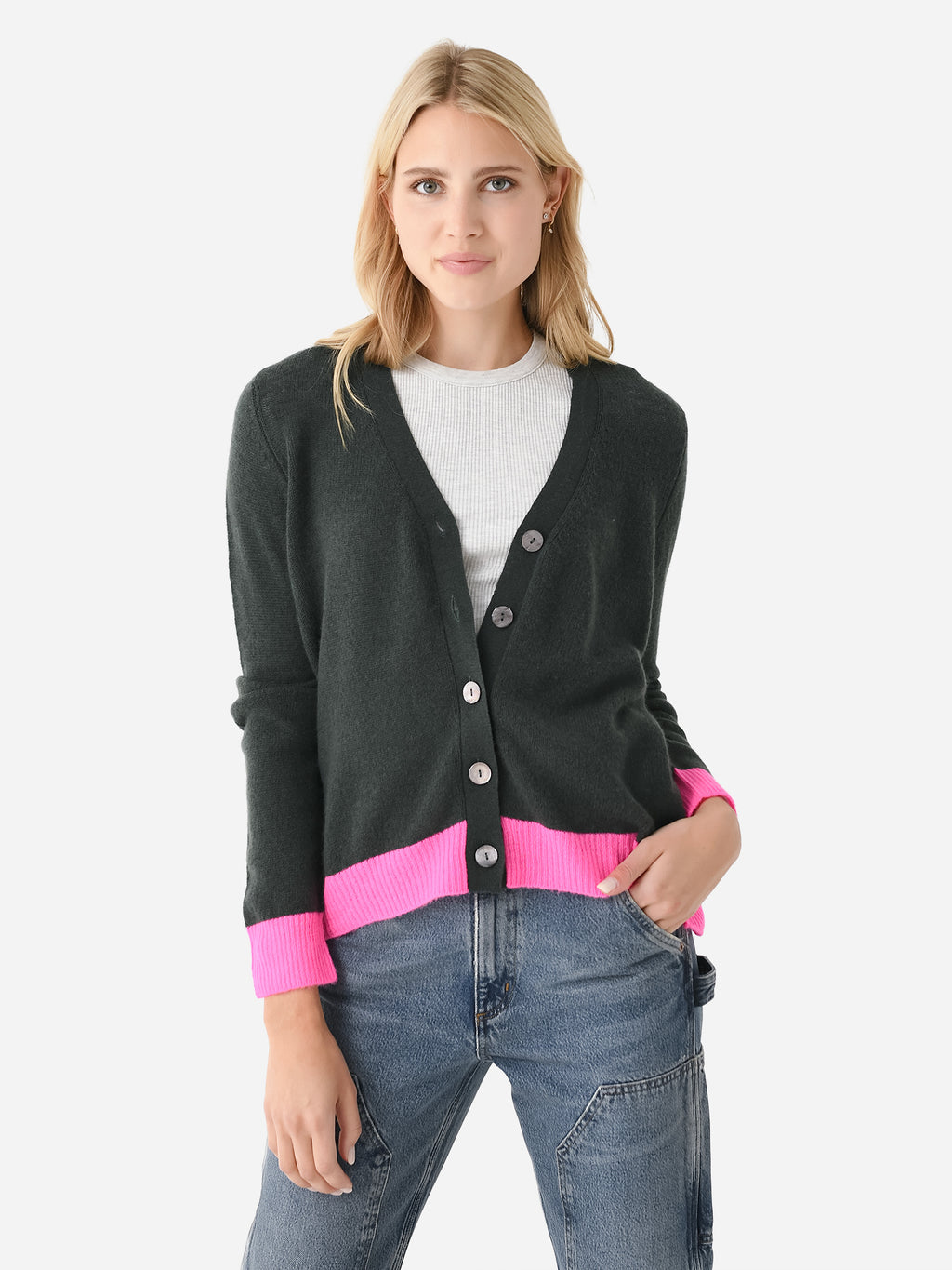 Jumper 1234 Women's Contrast Cardigan - Saint Bernard