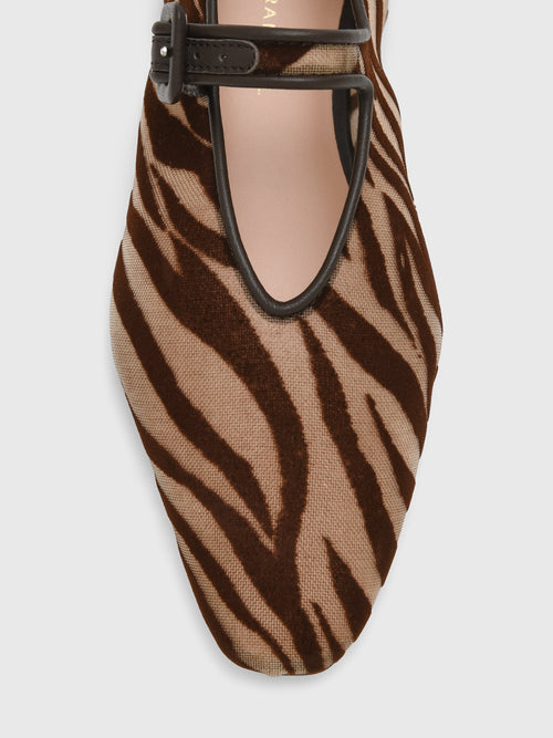 Loeffler Randall Women's Junia Mesh Mary Jane Flat - Saint Bernard
