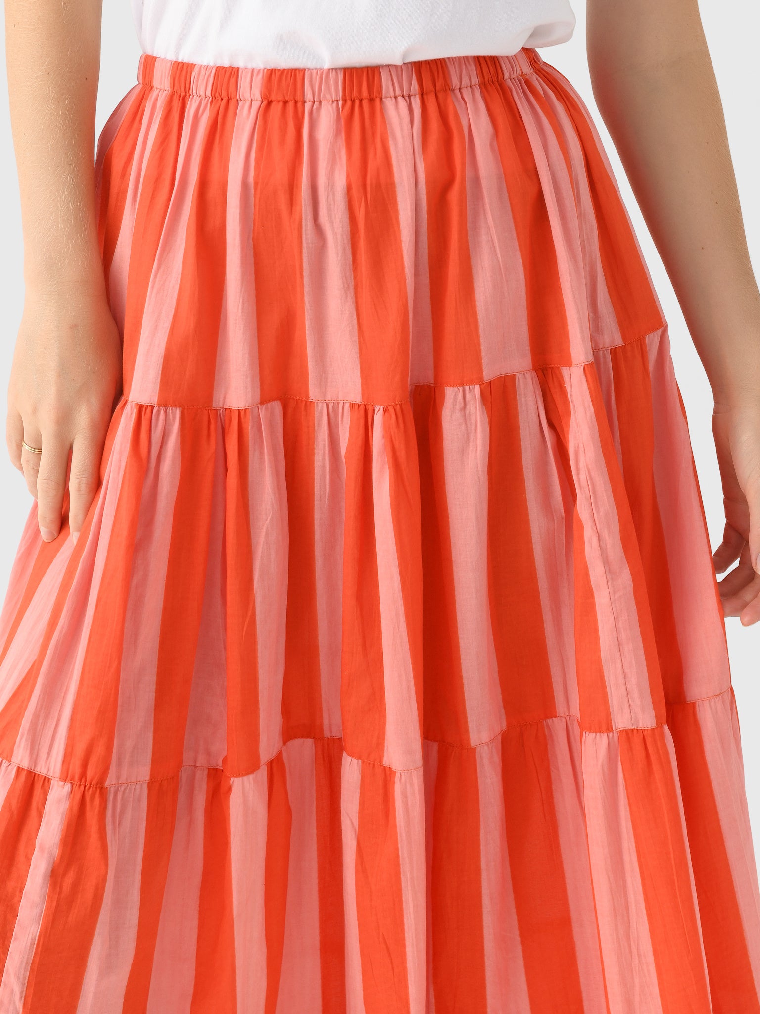 Jane Maxi Skirt xTHICKSTRIPECORAL-alt3