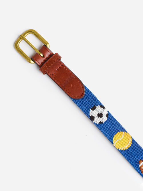 Smathers + Branson Boys' Sports Needlepoint Belt