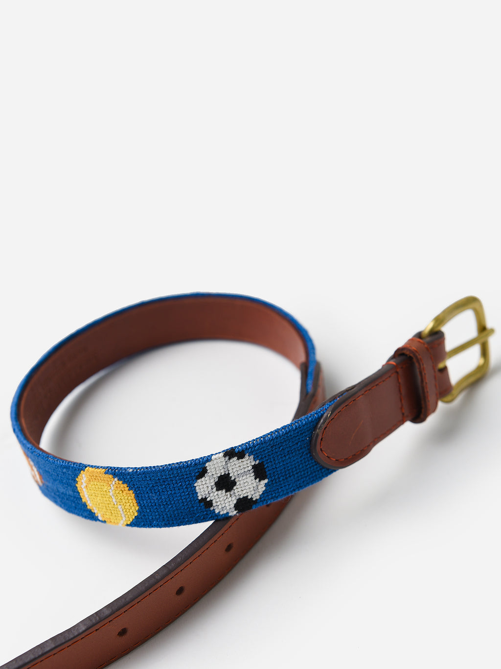 Smathers + Branson Boys' Sports Needlepoint Belt - Saint Bernard