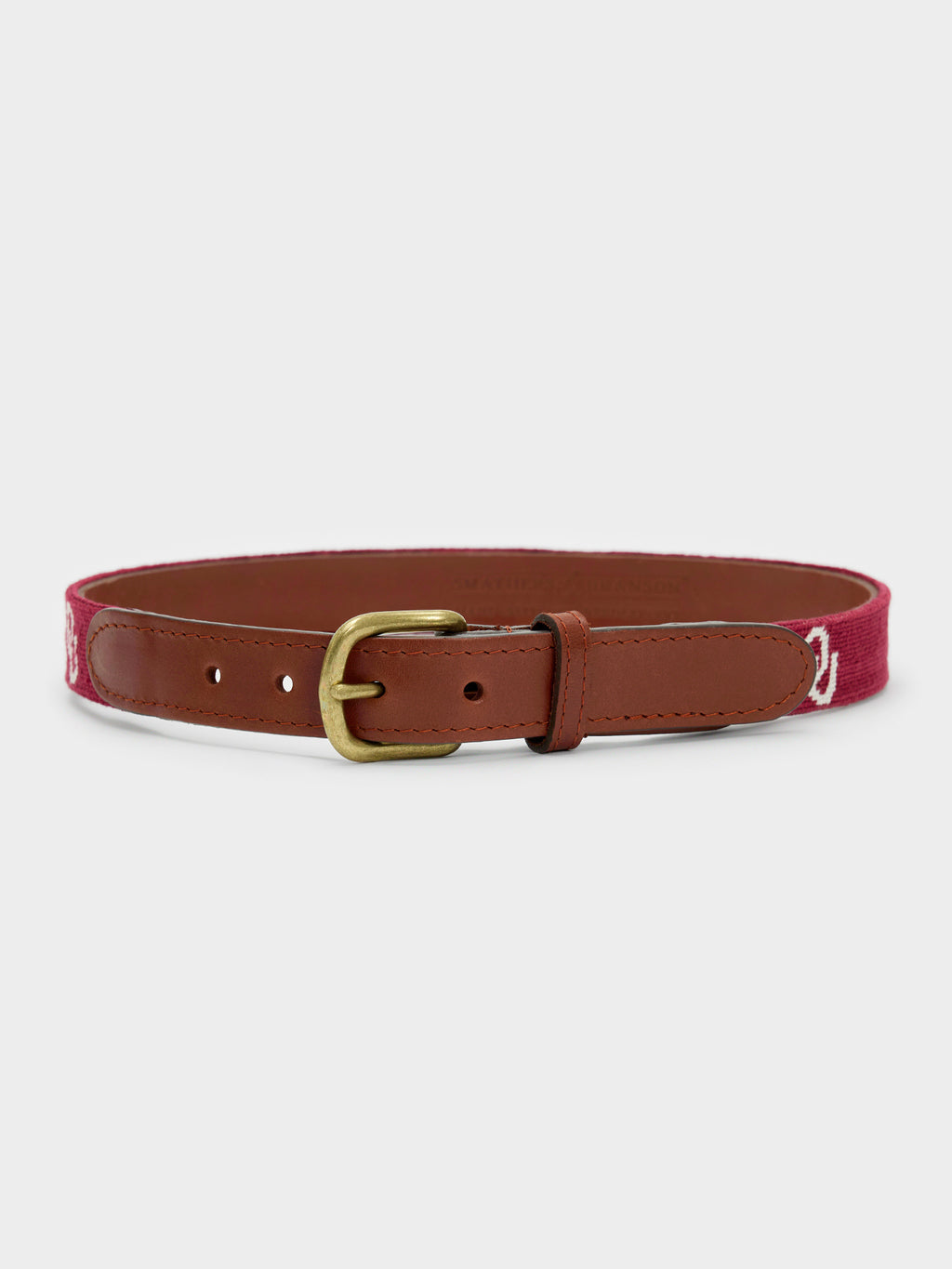 Smathers & Branson Boys' University of Oklahoma Needlepoint Belt - Saint Bernard