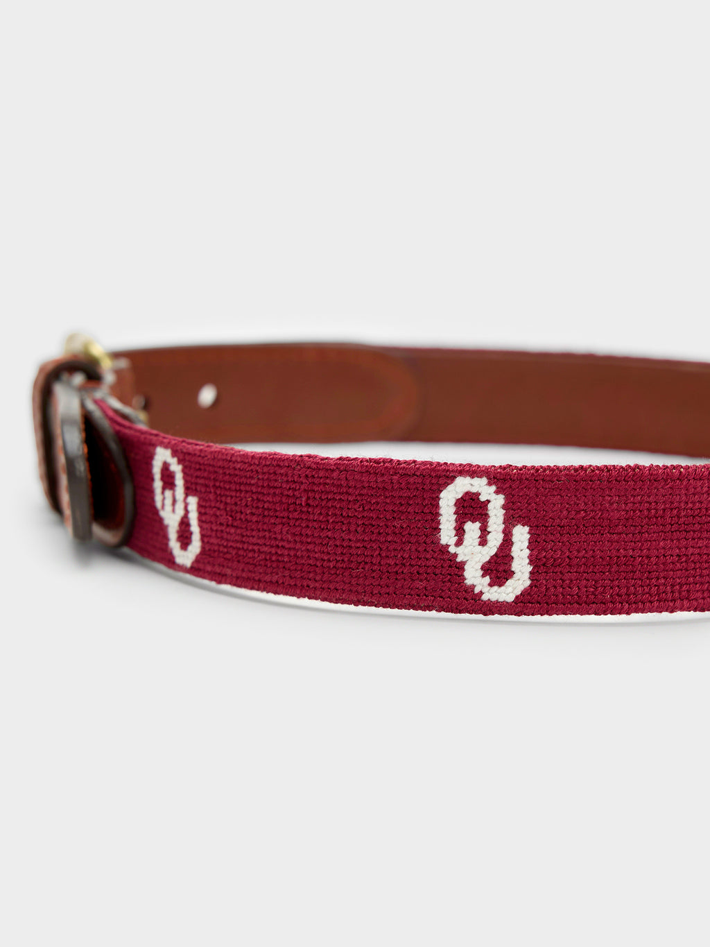Smathers & Branson Boys' University of Oklahoma Needlepoint Belt - Saint Bernard