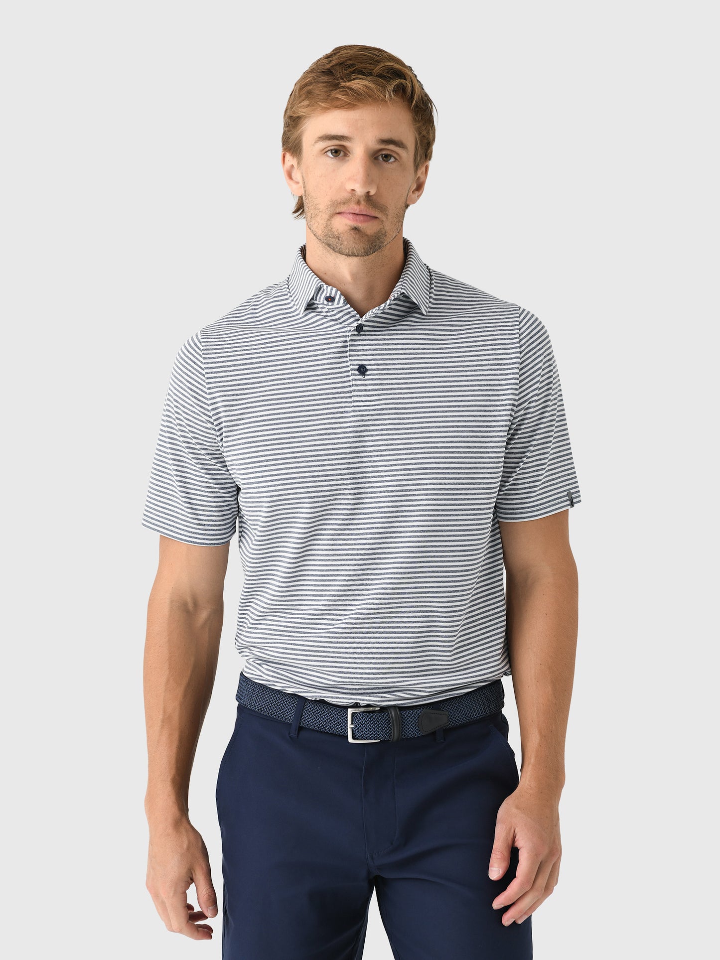 KJUS Men's Lee Stripe Polo - Saint Bernard