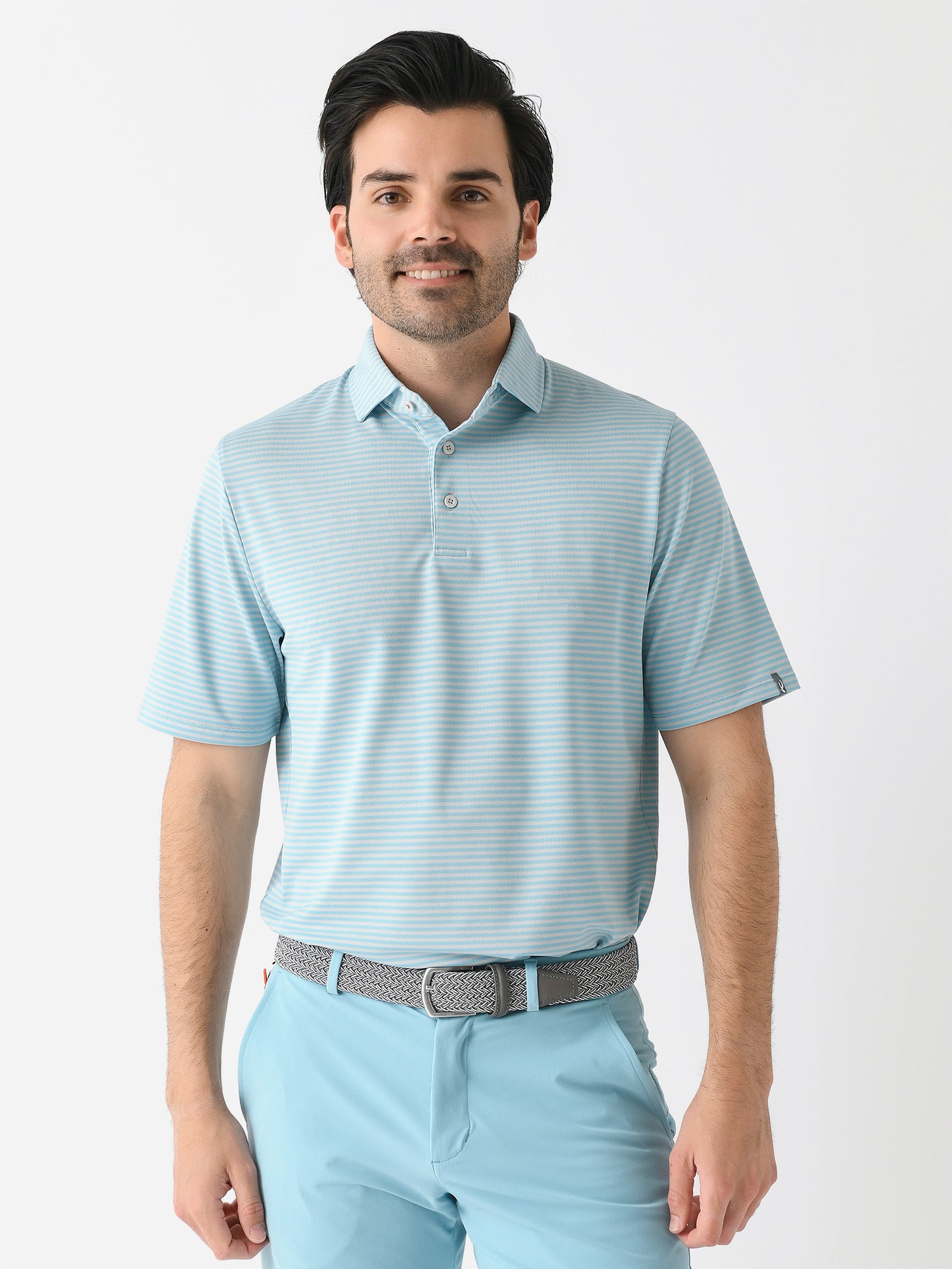 KJUS Men's Lee Stripe Polo - Saint Bernard