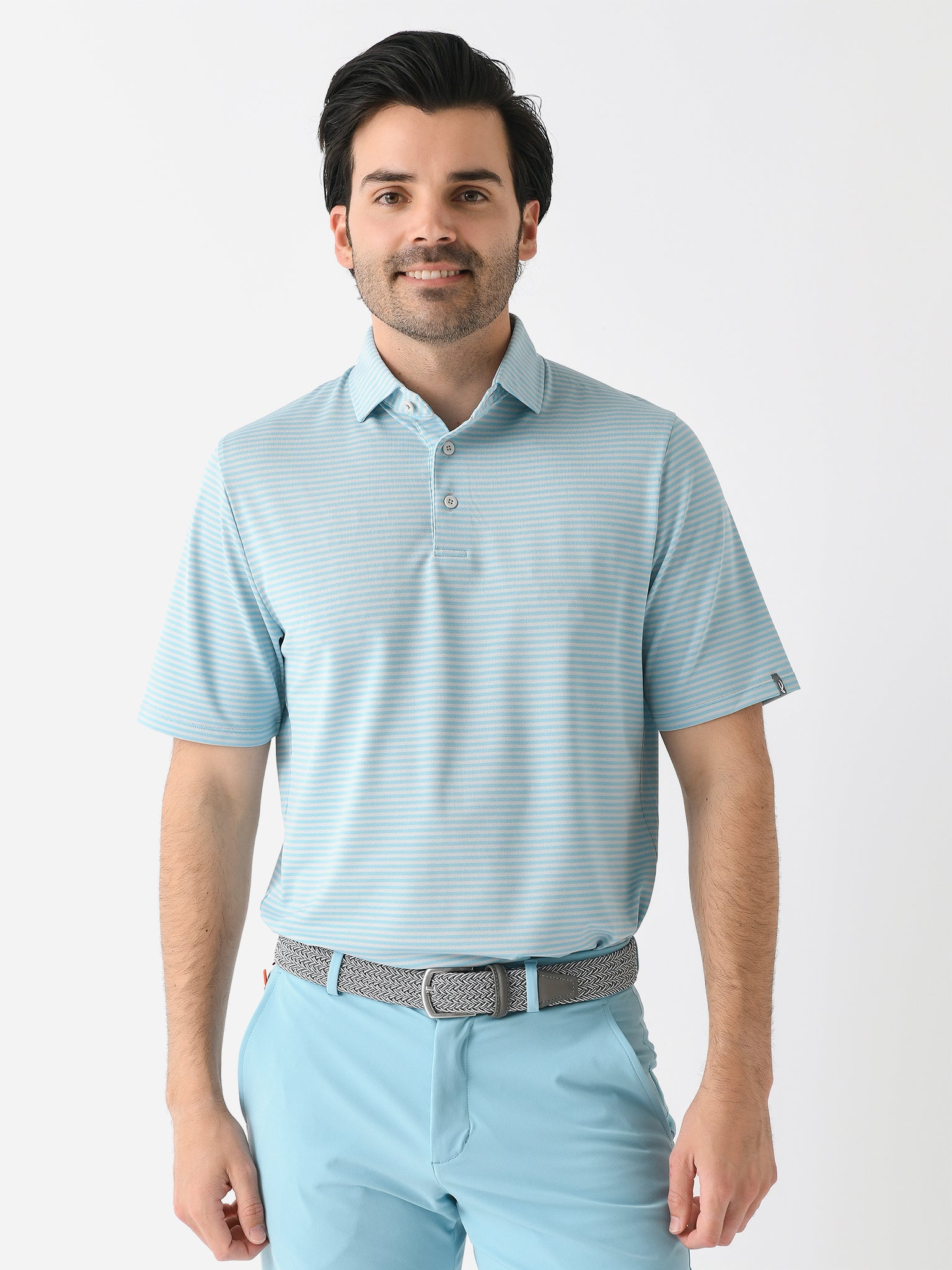 KJUS Men's Lee Stripe Polo - Saint Bernard