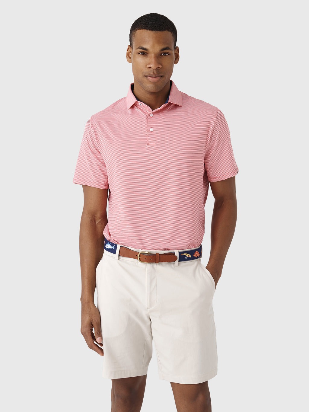 KJUS Men's Soren Stripe Polo - Saint Bernard