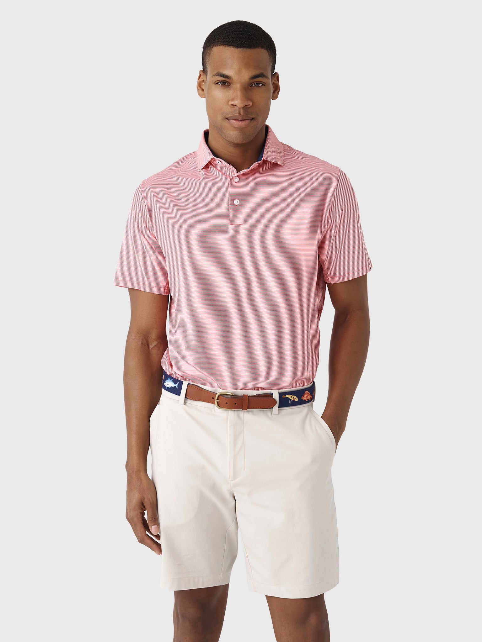 KJUS Men's Soren Stripe Polo - Saint Bernard