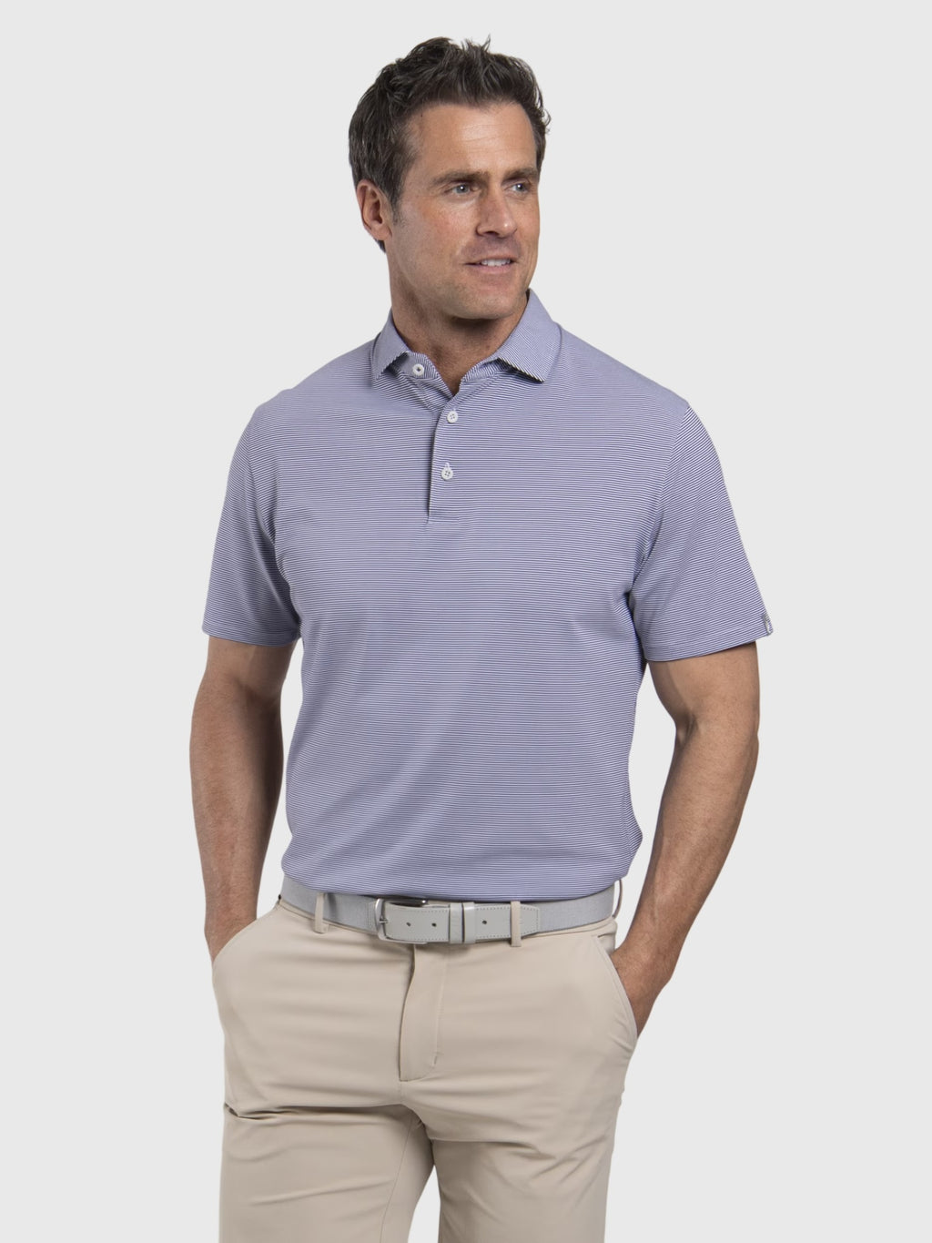 KJUS Men's Lee Stripe Polo - Saint Bernard