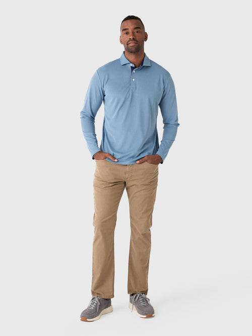 KJUS Men's Fairway Long-Sleeve Polo - Saint Bernard
