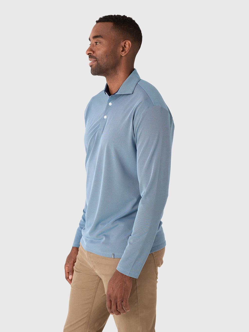 KJUS Men's Fairway Long-Sleeve Polo - Saint Bernard