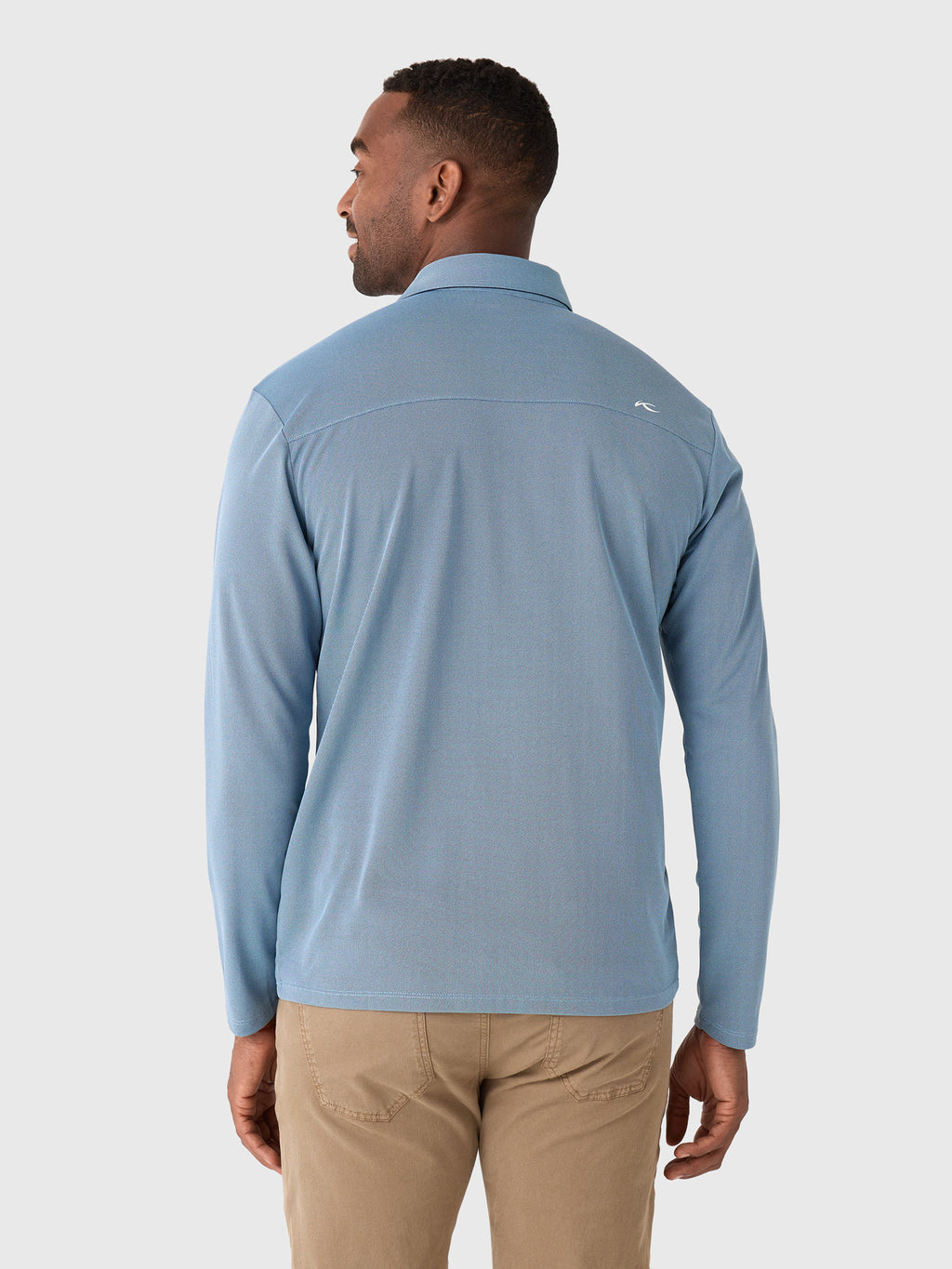 KJUS Men's Fairway Long-Sleeve Polo - Saint Bernard