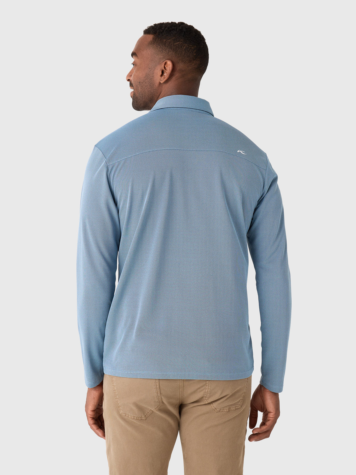 KJUS Men's Fairway Long-Sleeve Polo - Saint Bernard
