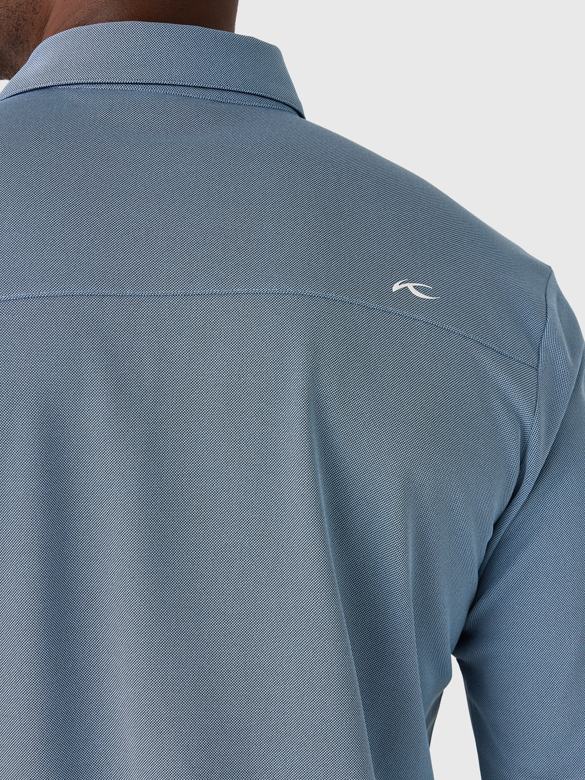 KJUS Men's Fairway Long-Sleeve Polo - Saint Bernard