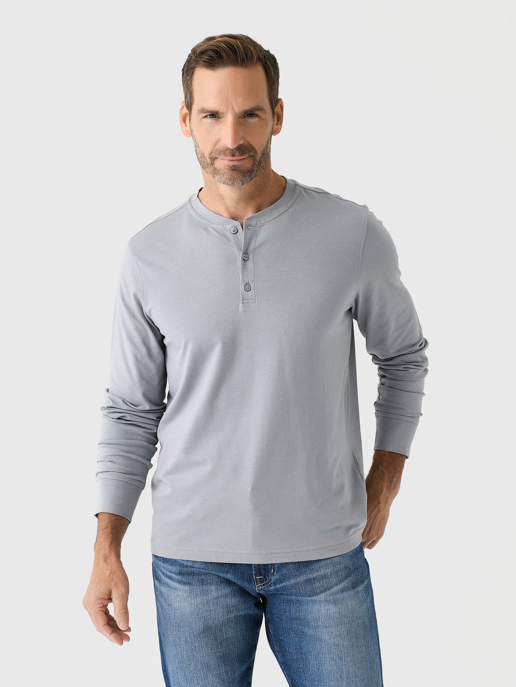 Orchard + Broome Men's Rivington Long Sleeve Henley Tee - Saint Bernard