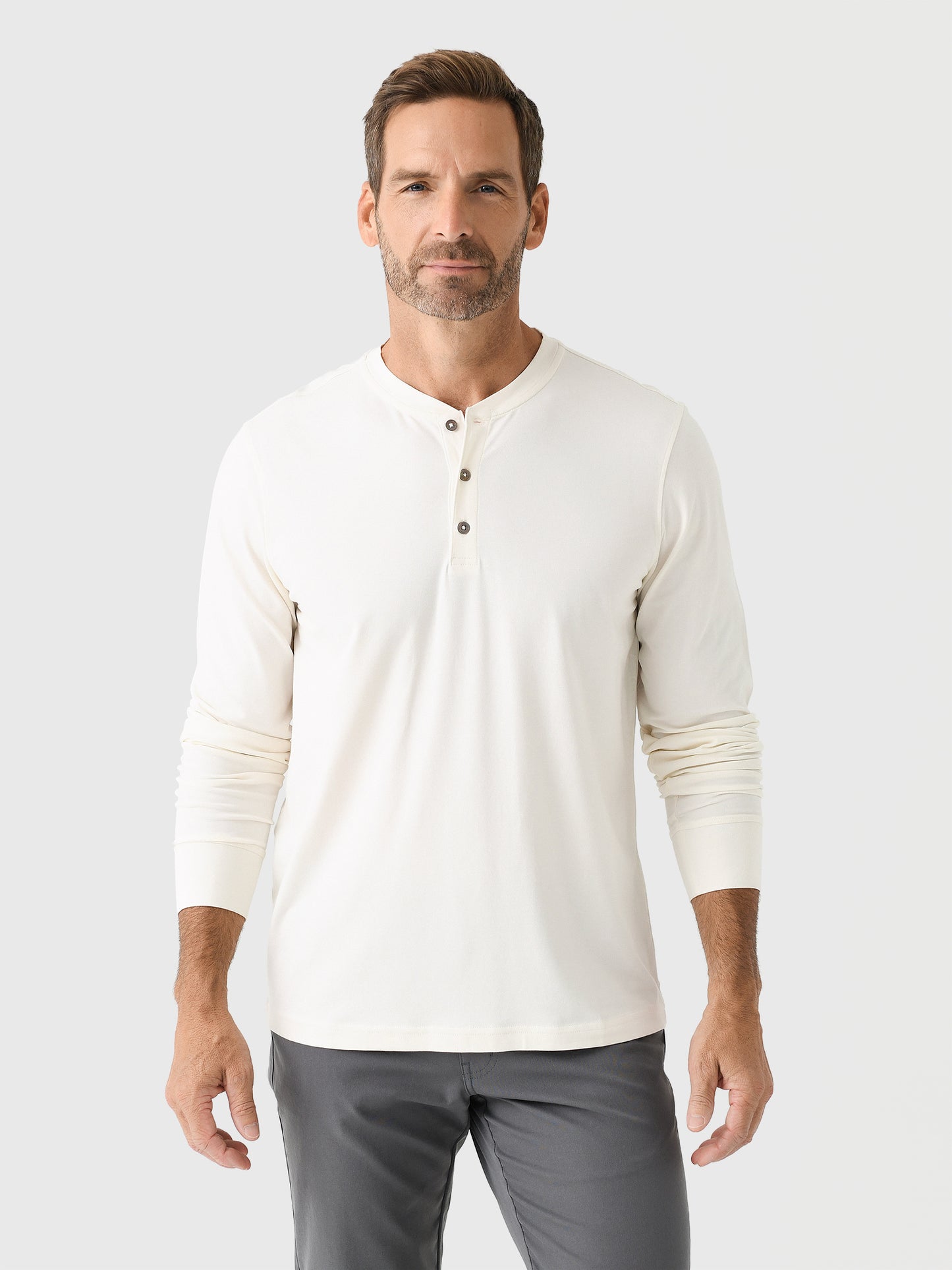 Orchard + Broome Men's Rivington Long Sleeve Henley Tee - Saint Bernard