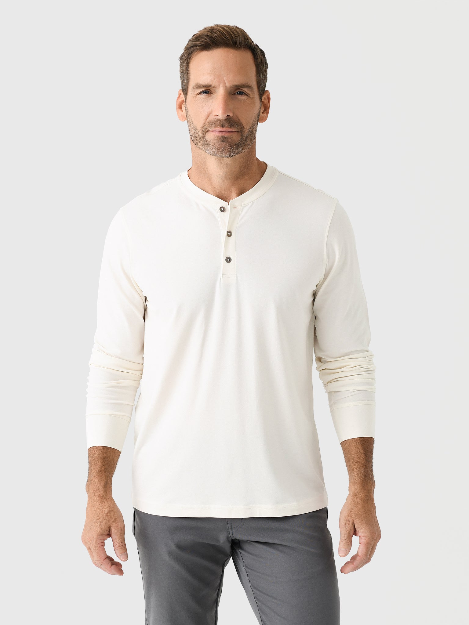 Orchard + Broome Men's Rivington Long Sleeve Henley Tee - Saint Bernard