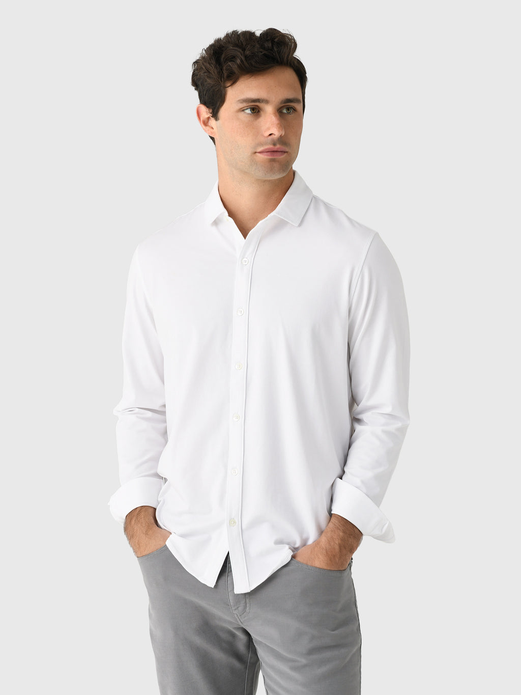 Orchard + Broome Men's Bowery Pima Cotton Stretch Shirt - Saint Bernard