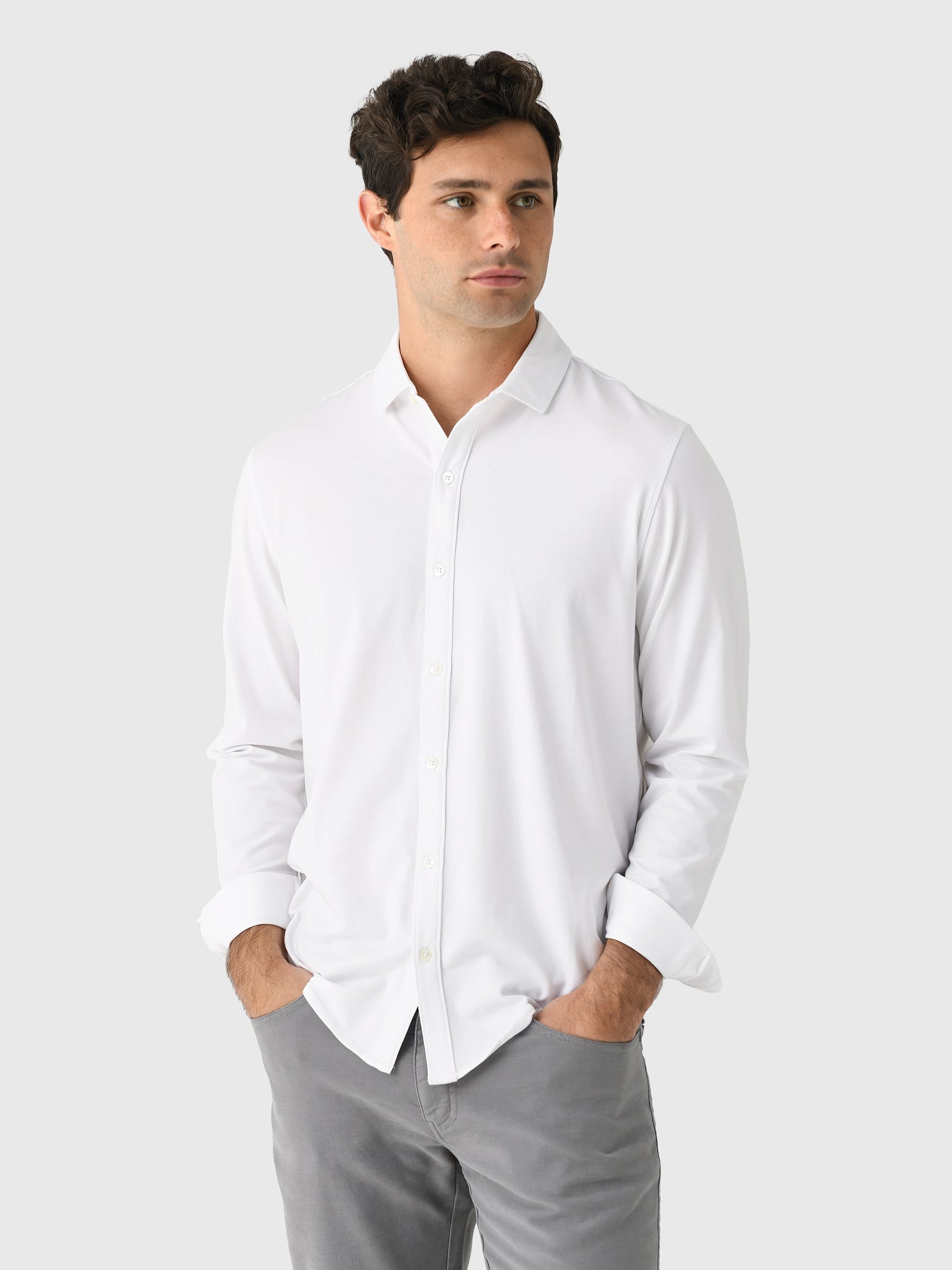 Orchard + Broome Men's Bowery Pima Cotton Stretch Shirt - Saint Bernard