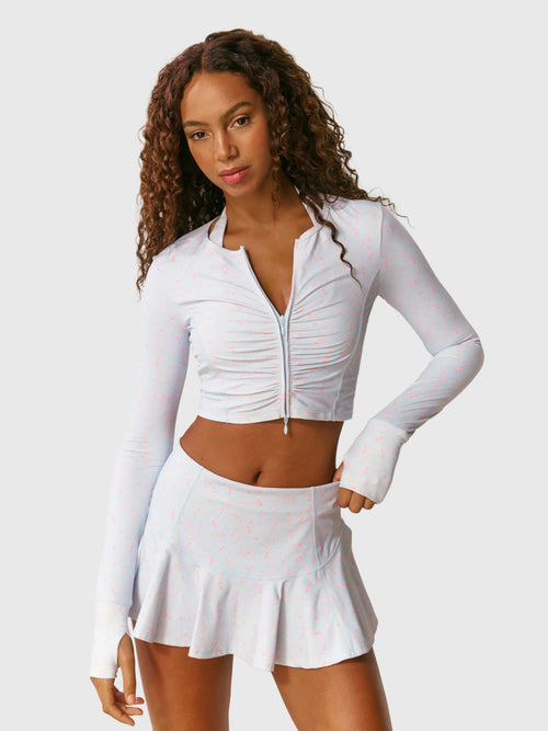 LoveShackFancy Women's Sindri Blue Floral Active Jacket