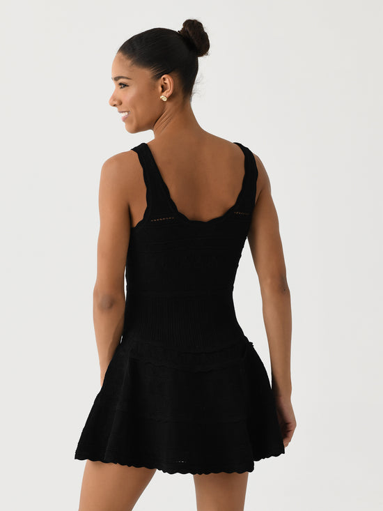 Elle Pointelle Knit Scallop Mini Dress