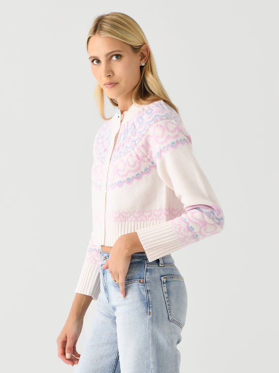 Love Shack Fancy Women Shantae Cardigan Red Velvet Truffle