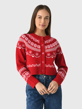 LoveShackFancy Women's Shantae Wool Fair Isle Cardigan - Saint Bernard