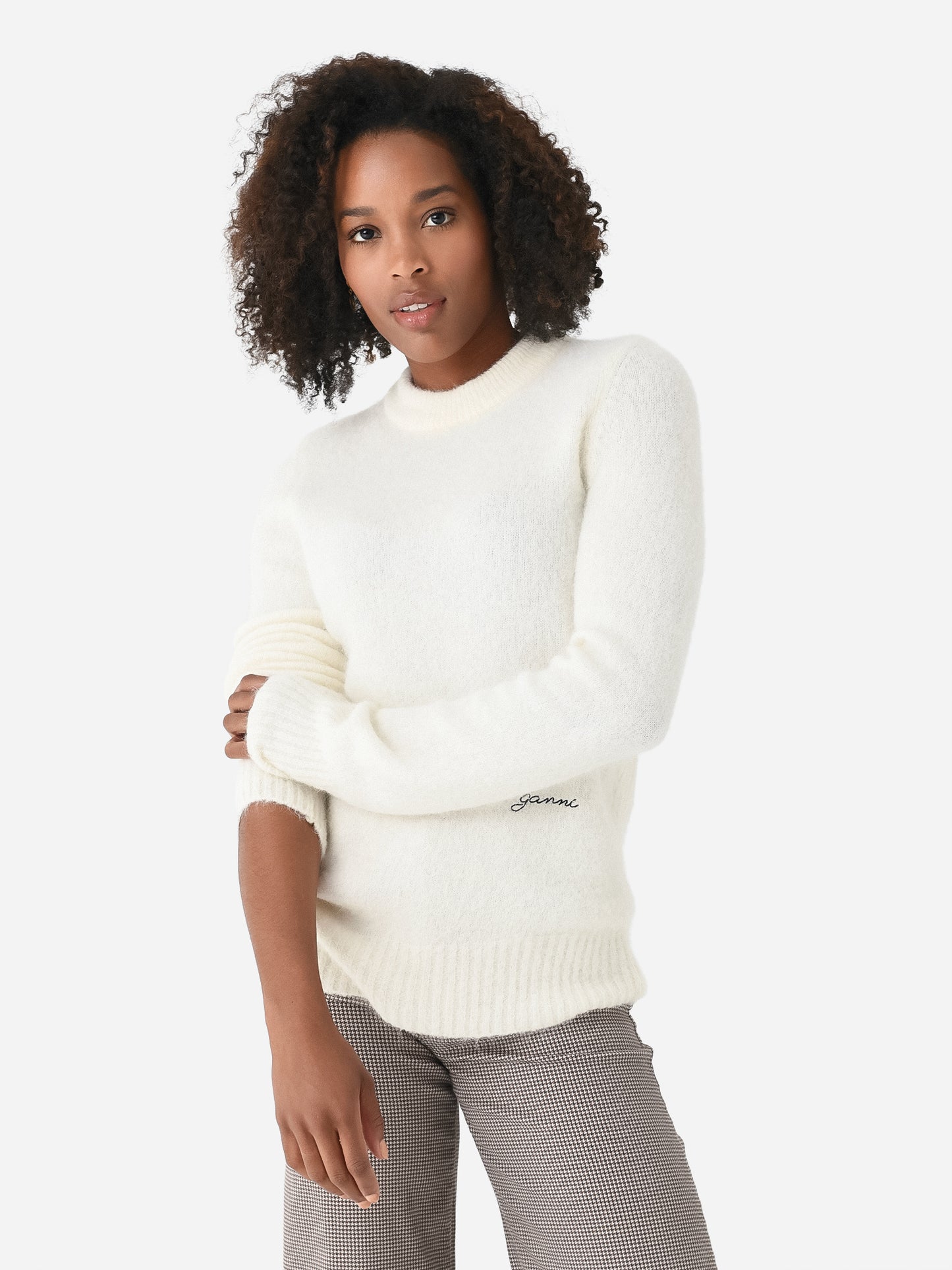 GANNI Women's Brushed Alpaca Sweater
