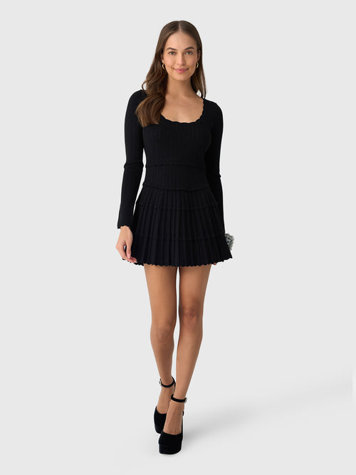 LoveShackFancy Women's Lavender Stretch Pointelle Mini Dress