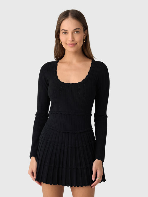 LoveShackFancy Women's Lavender Stretch Pointelle Mini Dress