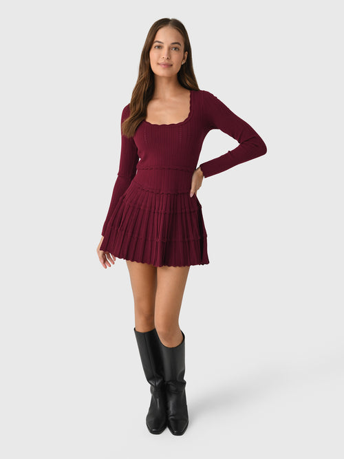 LoveShackFancy Women's Lavender Stretch Pointelle Mini Dress