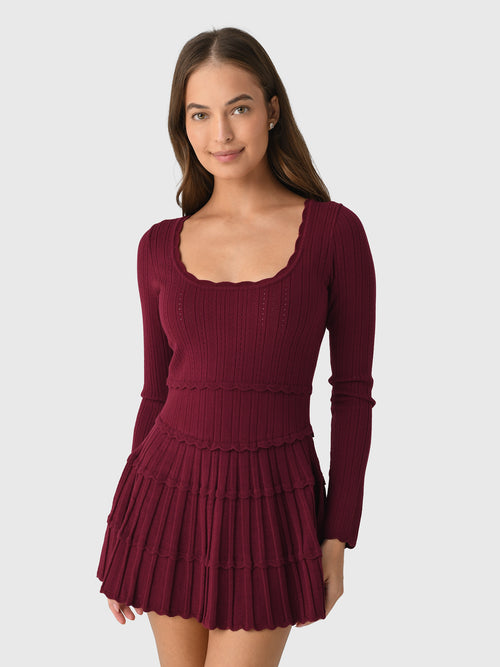 LoveShackFancy Women's Lavender Stretch Pointelle Mini Dress