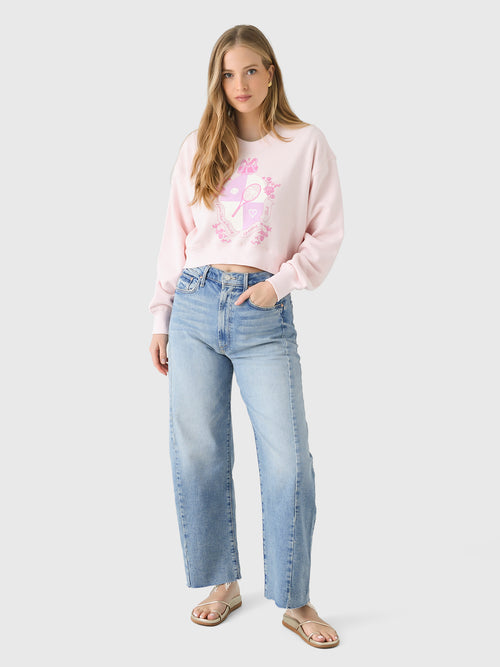 LoveShackFancy Women's Aneria Cropped Tennis Pullover