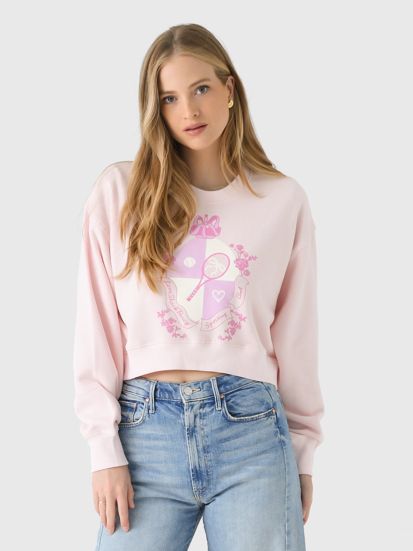 LoveShackFancy Women's Aneria Cropped Tennis Pullover - Saint Bernard