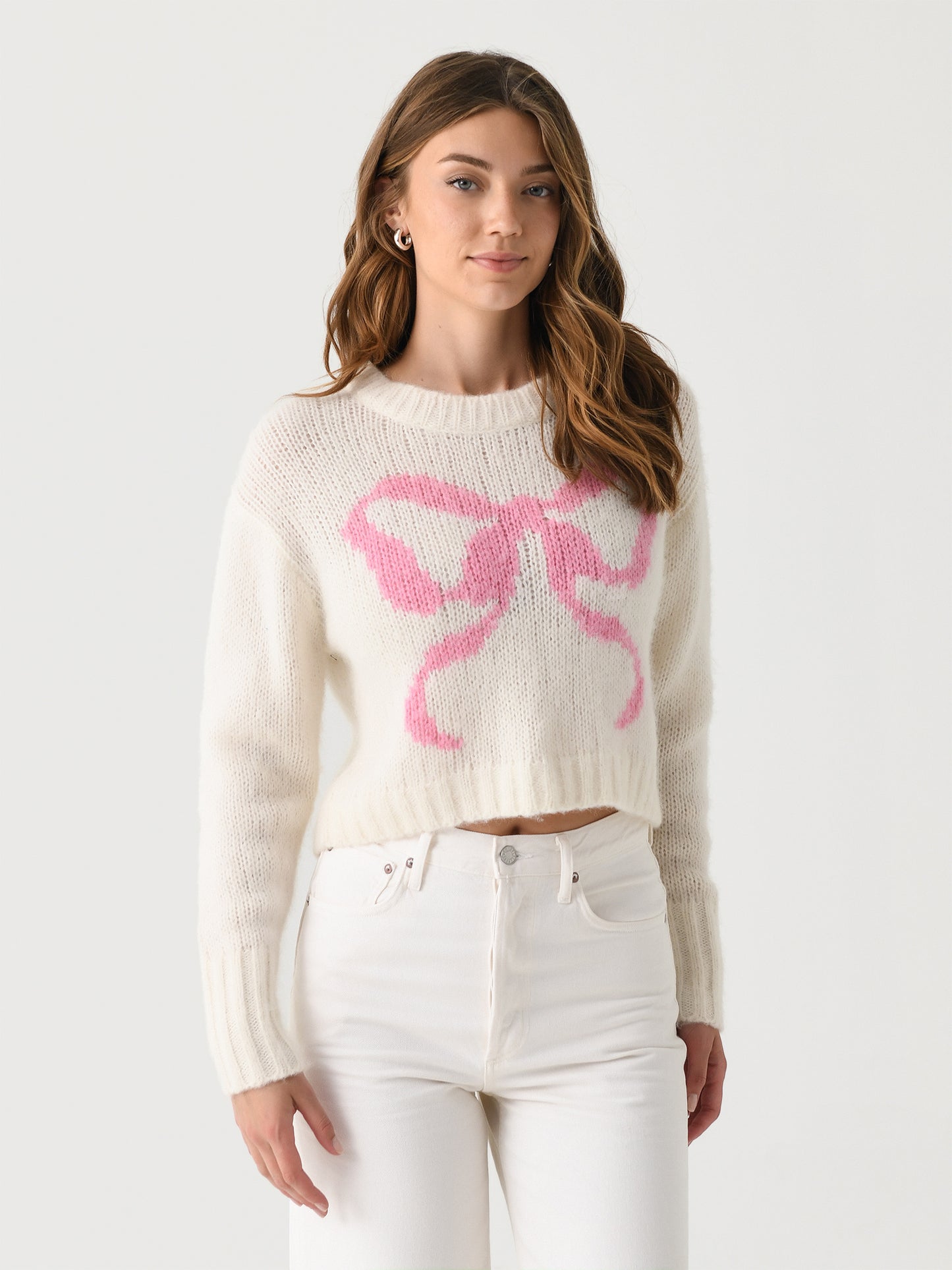 LoveShackFancy Women's Jorah Alpaca-Blend Bow Pullover - Saint Bernard