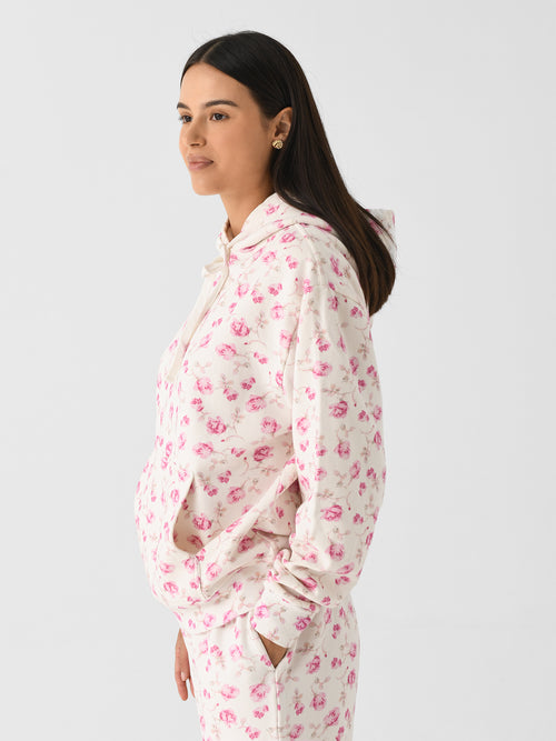LoveShackFancy Women's Nacova Floral Cotton Hoodie