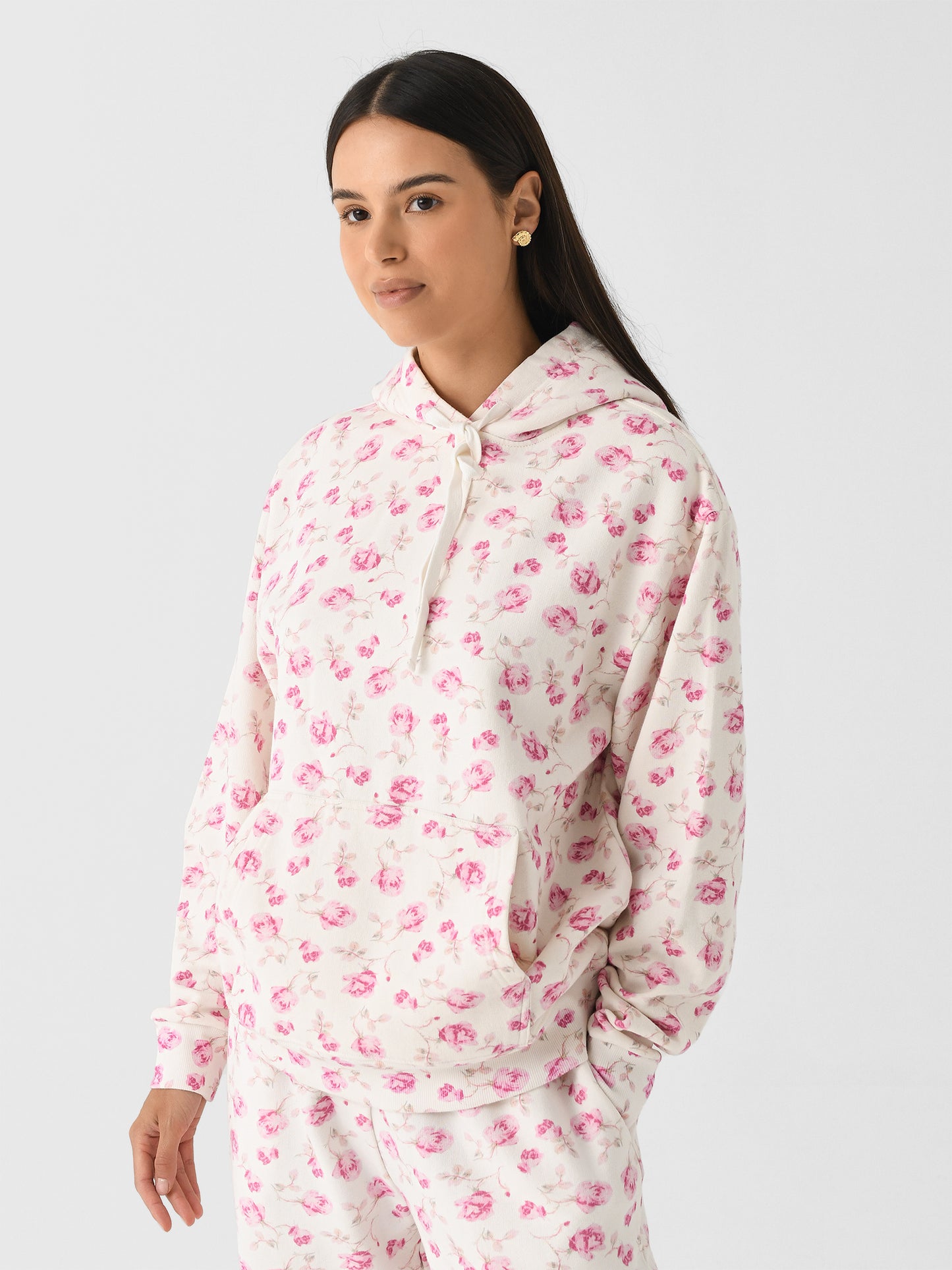 LoveShackFancy Women's Nacova Floral Cotton Hoodie - Saint Bernard