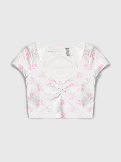 LoveShackFancy Women's Kudura Cropped Active Top