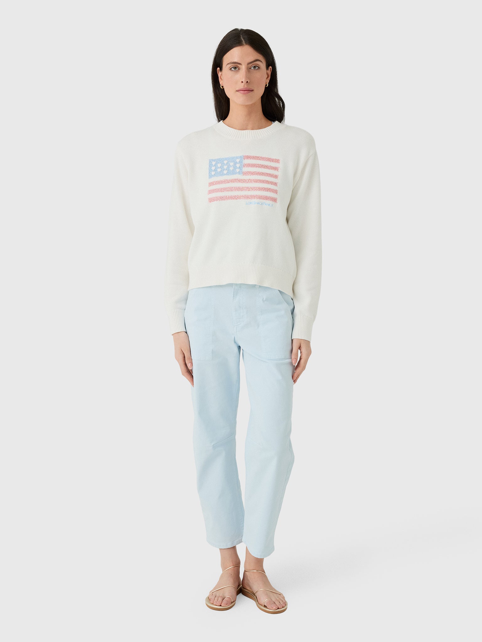 LoveShackFancy Women's Ty Flag Pullover - Saint Bernard