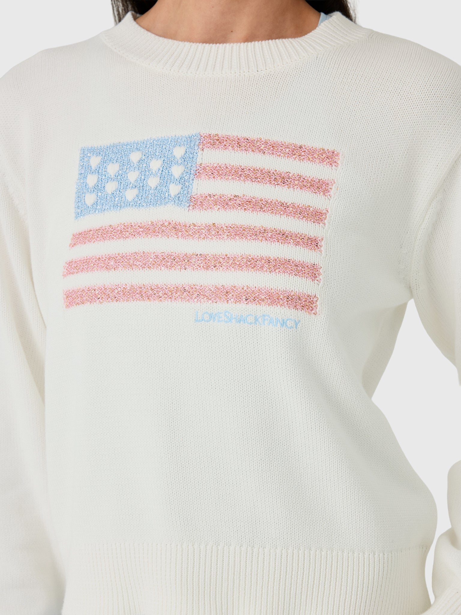LoveShackFancy Women's Ty Flag Pullover - Saint Bernard
