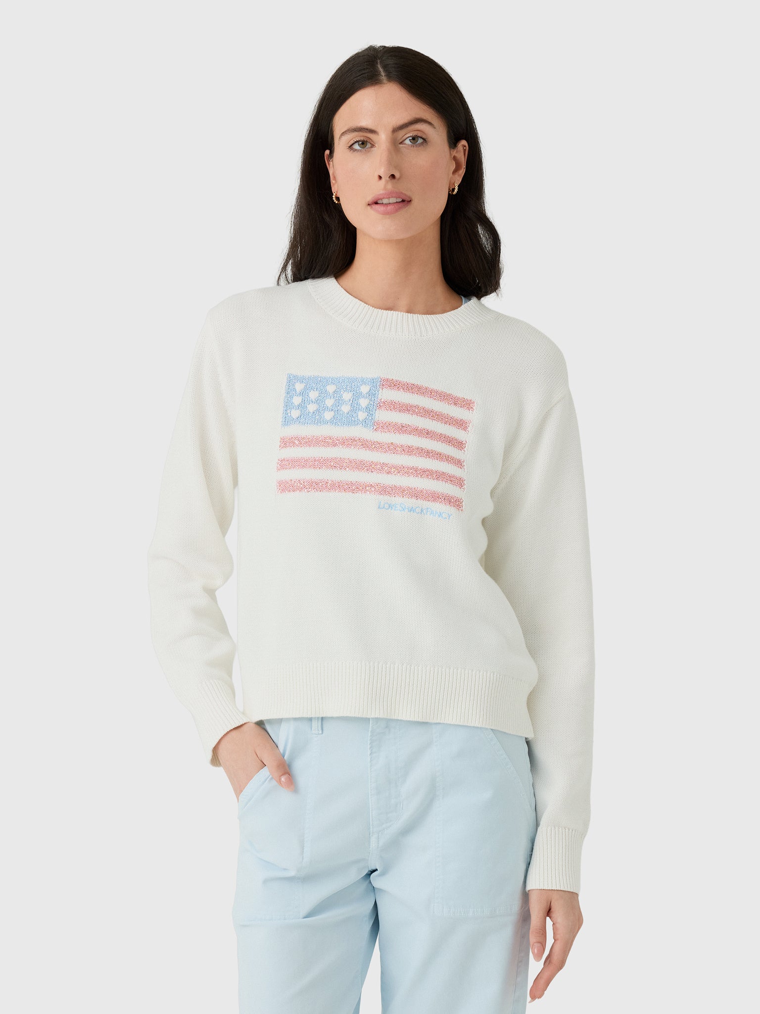 LoveShackFancy Women's Ty Flag Pullover - Saint Bernard