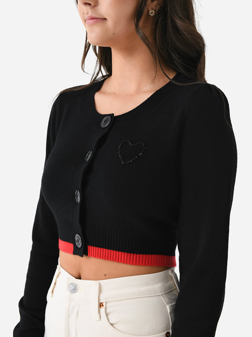 GANNI Women's Cropped O-Neck Cardigan