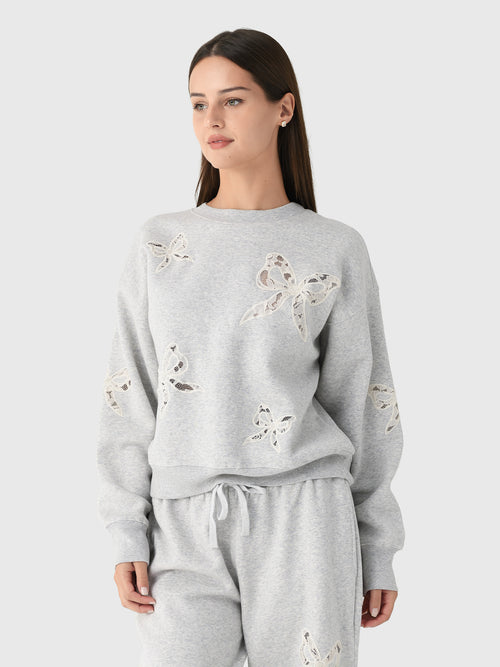 LoveShackFancy Women's Linetta Lace Bow Pullover