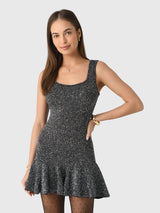 LoveShackFancy Women's Sarajane Sequin Stretch Knit Mini Dress - Saint Bernard