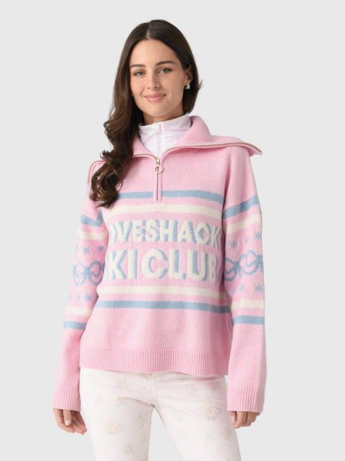 LoveShackFancy Women's Mitsy Wool Ski Club Sweater